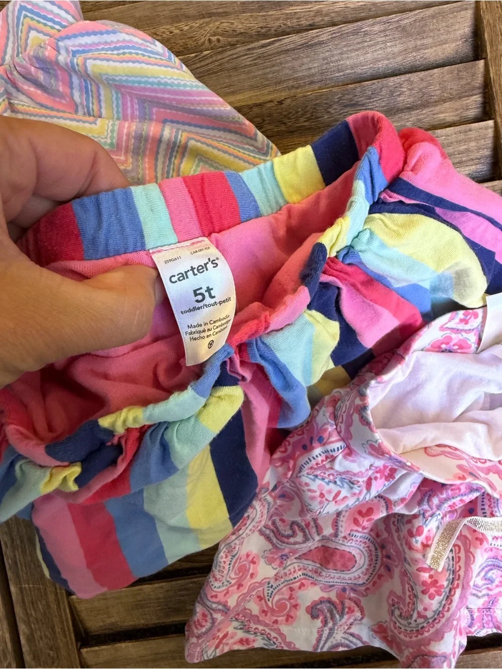 OshKosh B'gosh Girls' Pink, Blue, Yellow Stripe & Paisley Skirt Skort 5T Bundle